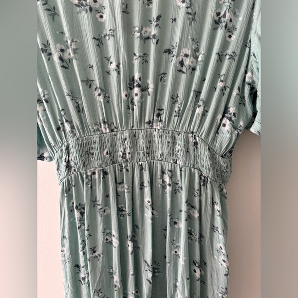 NWT HEYSON Flowy Button Front Hi Low Kimono Duster Mint Blue Floral Print Size M - Picture 9 of 10